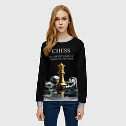 Свитшот женский Тихая игра музыки разума, цвет: 3D-меланж — фото 2
