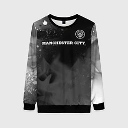 Свитшот женский Manchester City sport на темном фоне посередине, цвет: 3D-черный