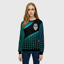 Свитшот женский Monaco football net, цвет: 3D-черный — фото 2