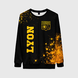 Свитшот женский Lyon - gold gradient вертикально, цвет: 3D-черный