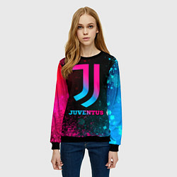 Свитшот женский Juventus - neon gradient, цвет: 3D-черный — фото 2