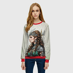 Свитшот женский Скандинавская валькирия, цвет: 3D-красный — фото 2