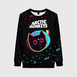 Свитшот женский Arctic Monkeys - rock star cat, цвет: 3D-черный
