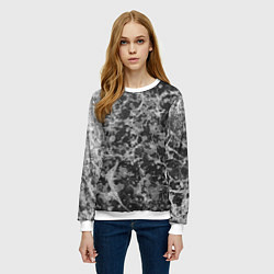 Свитшот женский Абстракция - серый антрацит, цвет: 3D-белый — фото 2