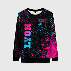 Свитшот женский Lyon - neon gradient вертикально, цвет: 3D-черный