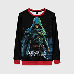 Женский свитшот Assassins creed персонаж нарисован на черном