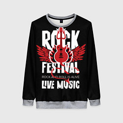 Женский свитшот Rock festival - live music