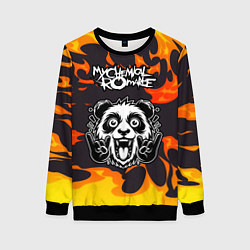 Свитшот женский My Chemical Romance рок панда и огонь, цвет: 3D-черный