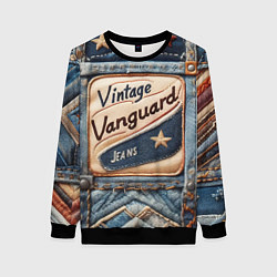 Свитшот женский Vintage vanguard jeans - patchwork, цвет: 3D-черный