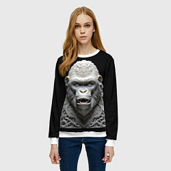 Свитшот женский Кинг-Конг барельеф, цвет: 3D-белый — фото 2