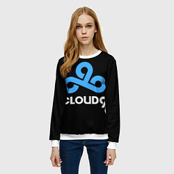 Свитшот женский Cloud9 - esports logo, цвет: 3D-белый — фото 2