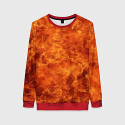 Свитшот женский Пламя 8бит текстура, цвет: 3D-красный
