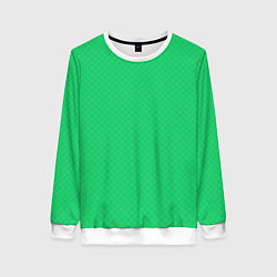 Женский свитшот Яркий зелёный текстурированный в мелкий квадрат