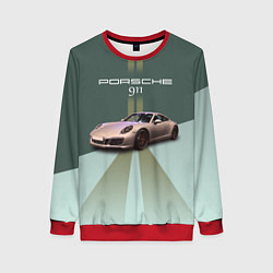 Свитшот женский Спортивный автомобиль Порше 911, цвет: 3D-красный