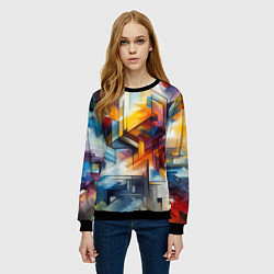 Свитшот женский Абстрактные фигуры, цвет: 3D-черный — фото 2
