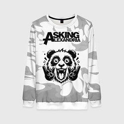 Свитшот женский Asking Alexandria рок панда на светлом фоне, цвет: 3D-белый