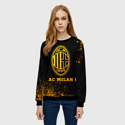 Свитшот женский AC Milan - gold gradient, цвет: 3D-черный — фото 2