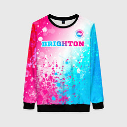 Женский свитшот Brighton neon gradient style посередине