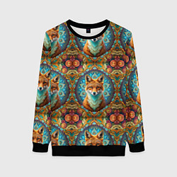 Женский свитшот Лисицы и объемные узоры