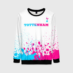 Свитшот женский Tottenham neon gradient style посередине, цвет: 3D-черный