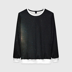 Свитшот женский Звездный космос темно-синий, цвет: 3D-белый