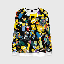 Свитшот женский Персонажи Симпсонов, цвет: 3D-белый