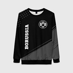 Свитшот женский Borussia sport на темном фоне вертикально, цвет: 3D-черный