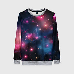 Свитшот женский Абстрактный космос фантастика, цвет: 3D-меланж