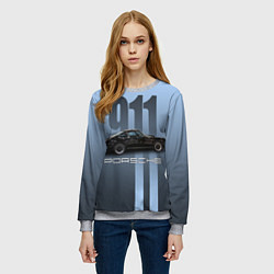 Свитшот женский Винтажный автомобиль Porsche, цвет: 3D-меланж — фото 2