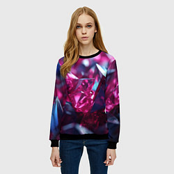 Свитшот женский Яркие розовые хрусталики, цвет: 3D-черный — фото 2
