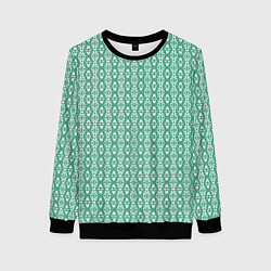Свитшот женский Ажурный светло-зелёный, цвет: 3D-черный