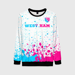 Свитшот женский West Ham neon gradient style посередине, цвет: 3D-черный