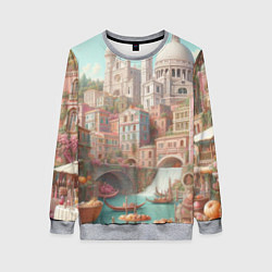 Свитшот женский Город в восточном стиле, цвет: 3D-меланж