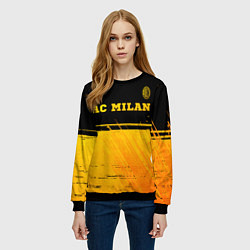 Свитшот женский AC Milan - gold gradient посередине, цвет: 3D-черный — фото 2