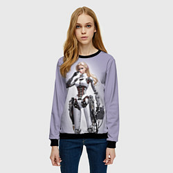 Свитшот женский Barbie cyberpunk - ai art fantasy, цвет: 3D-черный — фото 2