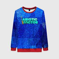 Женский свитшот Abiotic Factor logo blue neon