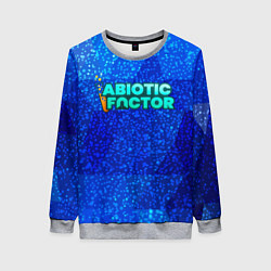 Женский свитшот Abiotic Factor logo blue neon