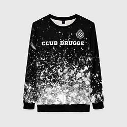 Свитшот женский Club Brugge sport на темном фоне посередине, цвет: 3D-черный