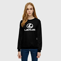 Свитшот женский Lexus white logo, цвет: 3D-черный — фото 2
