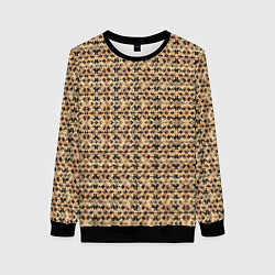 Свитшот женский Магический узор чёрно-коричневый, цвет: 3D-черный