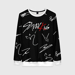 Свитшот женский Stray kids автографы лого, цвет: 3D-белый
