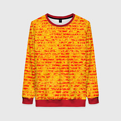 Женский свитшот Яркий красно-жёлтый абстарктный полосатый