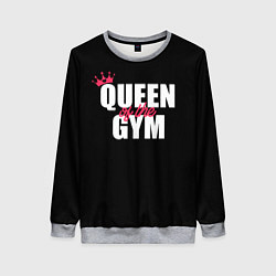 Свитшот женский Queen of the gym - crown, цвет: 3D-меланж