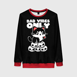 Свитшот женский Кот - только плохие предчувствия, цвет: 3D-красный