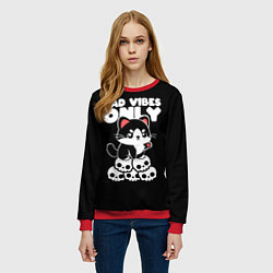 Свитшот женский Кот - только плохие предчувствия, цвет: 3D-красный — фото 2