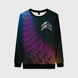 Свитшот женский Citroen neon hexagon, цвет: 3D-черный