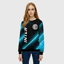 Свитшот женский Inter неоновые лампы, цвет: 3D-черный — фото 2