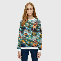 Свитшот женский Adventure stickers, цвет: 3D-белый — фото 2