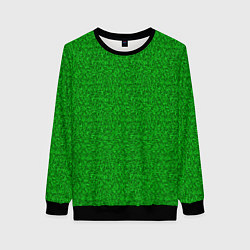 Свитшот женский Зеленая трава узор, цвет: 3D-черный