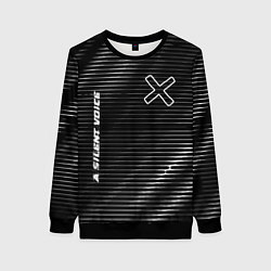 Свитшот женский A Silent Voice metal anime lines, цвет: 3D-черный